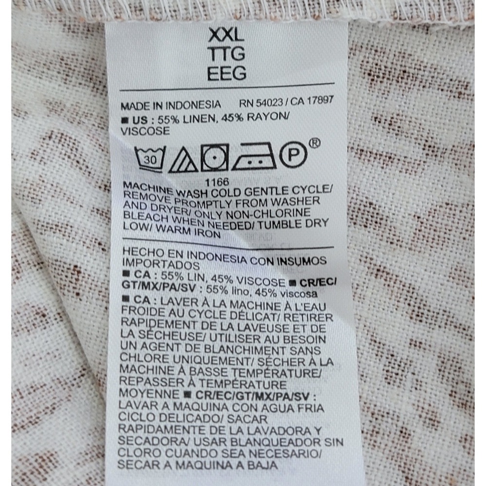 Old Navy Shift Dress Womens XXL Brown Excellent Linen Blend Animal Print Pockets - Picture 7 of 10